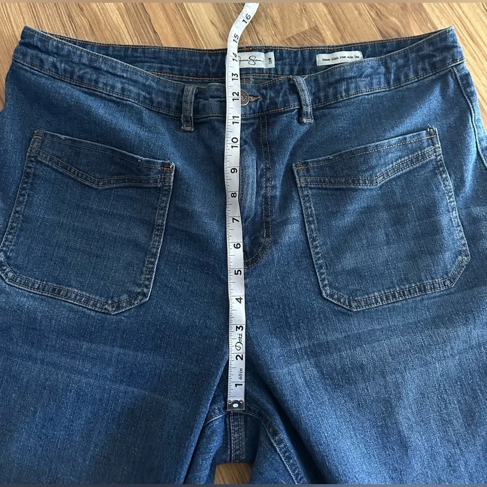 Jessica Simpson Tease High Rise Wide Leg Jeans Patch Pocket Plus Size 18 W